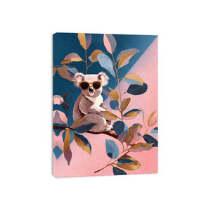 Cute koala illustration Canvas Print with sunglasses