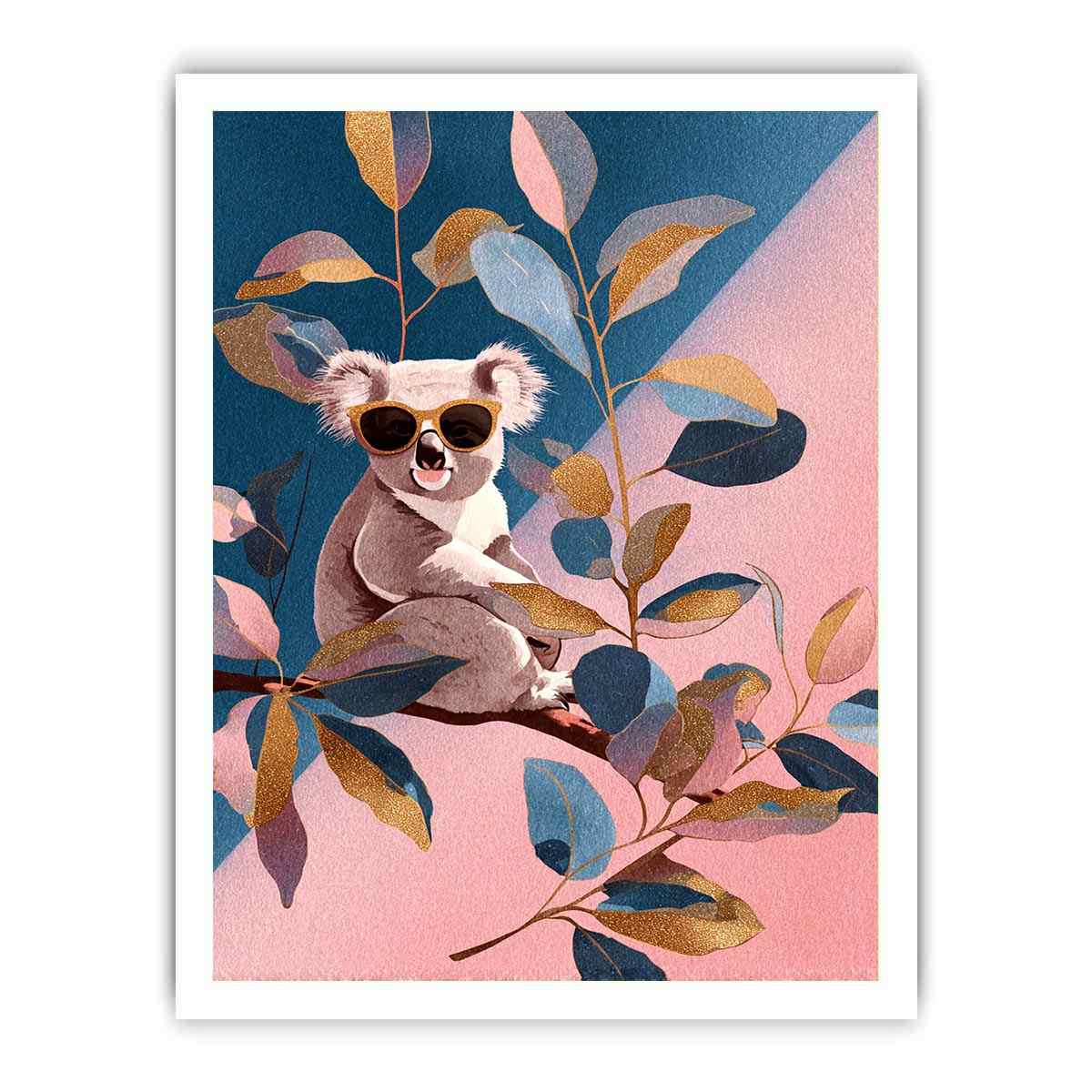 Cute koala illustration Canvas Print with sunglasses