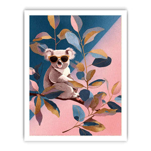 Cute koala illustration Canvas Print with sunglasses