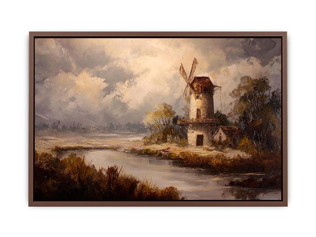 Rustic windmill landscape Canvas Print
