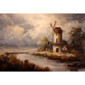 Rustic windmill landscape Canvas Print