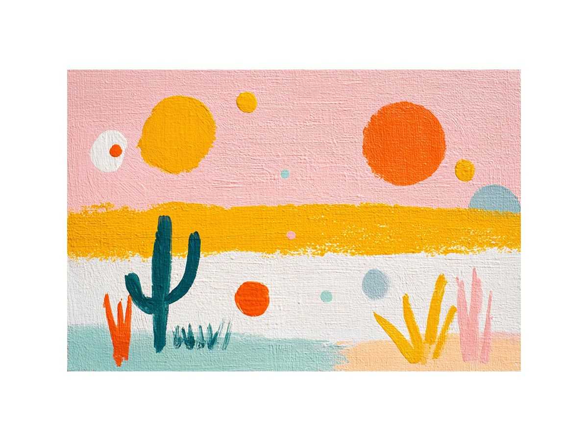 Playful abstract cactus Canvas Print