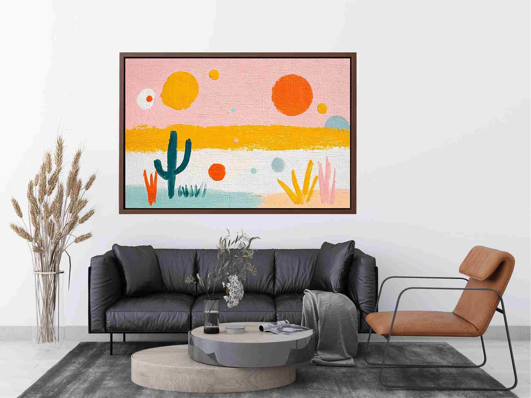 Playful abstract cactus Canvas Print