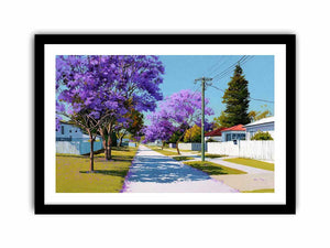 Purple jacaranda street landscape Canvas Print