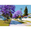 Purple jacaranda street landscape Canvas Print