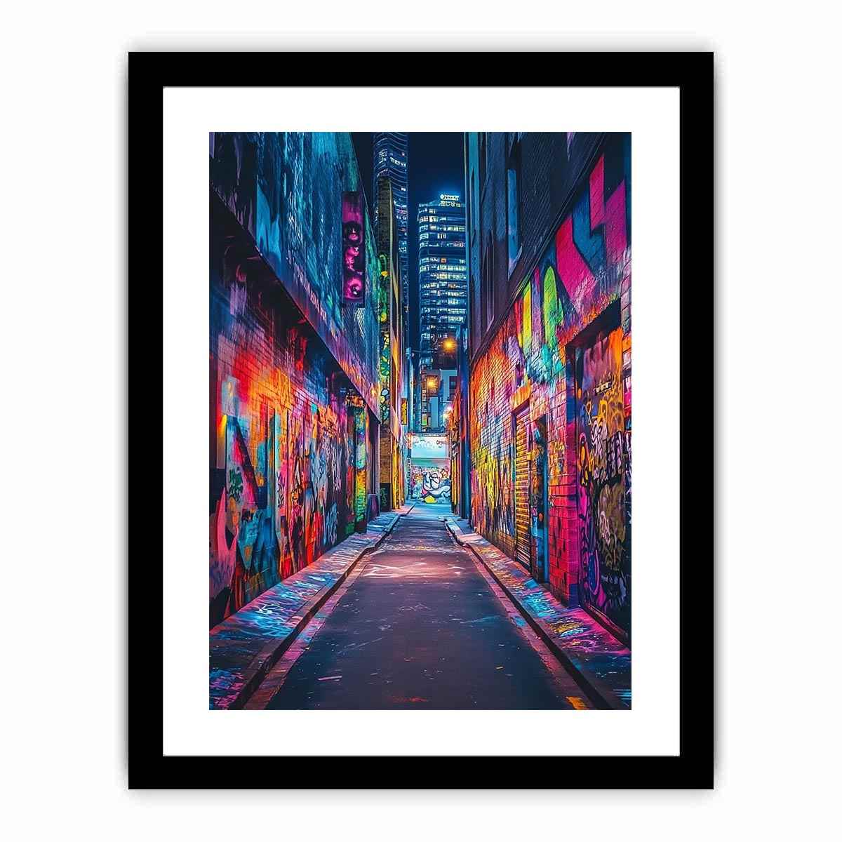 Neon graffiti alley Canvas Print