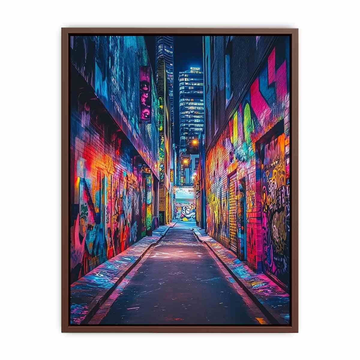 Neon graffiti alley Canvas Print