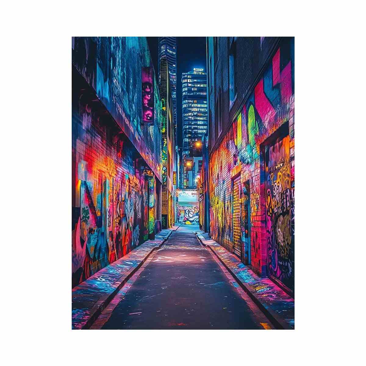 Neon graffiti alley Canvas Print