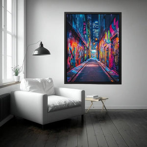 Neon graffiti alley Canvas Print