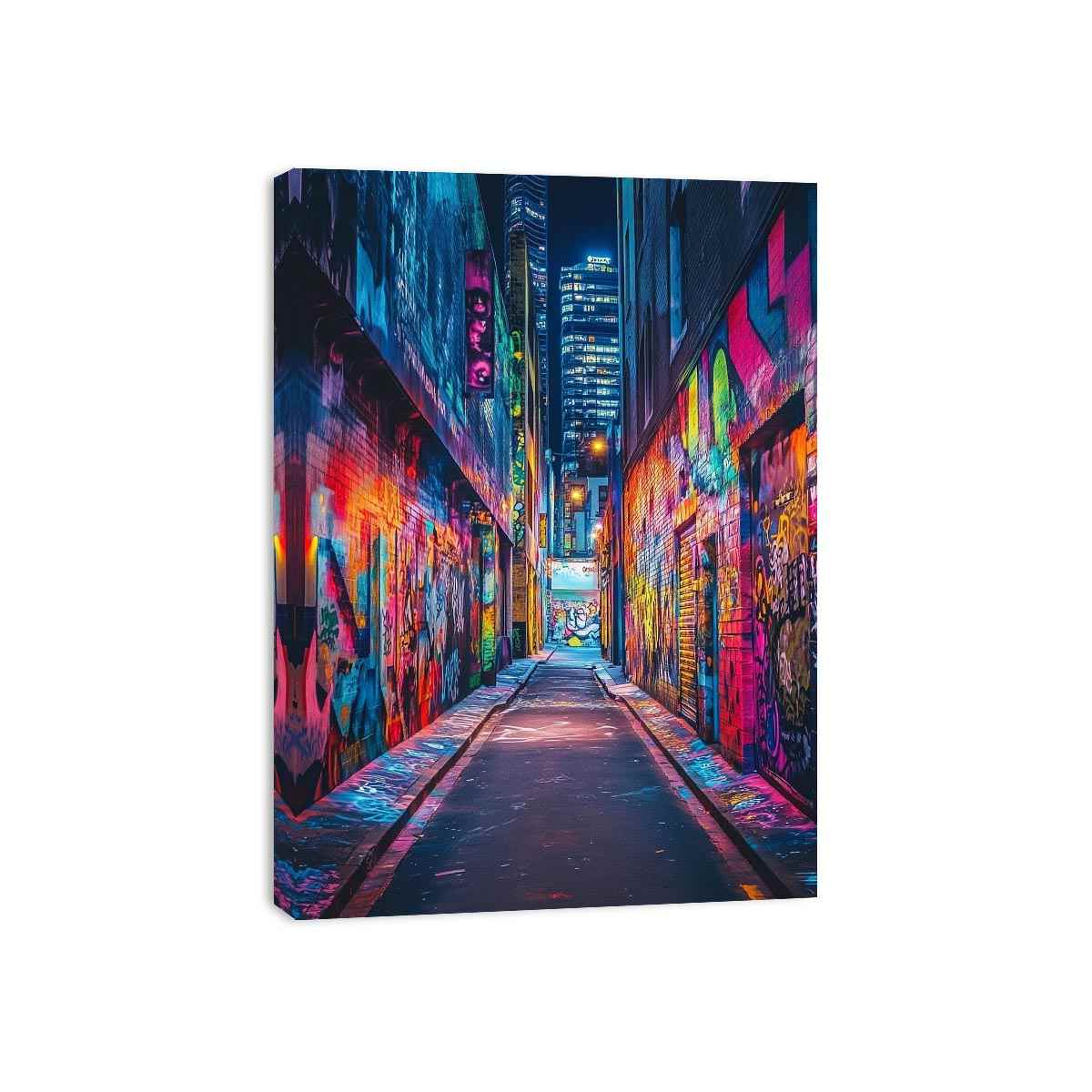 Neon graffiti alley Canvas Print