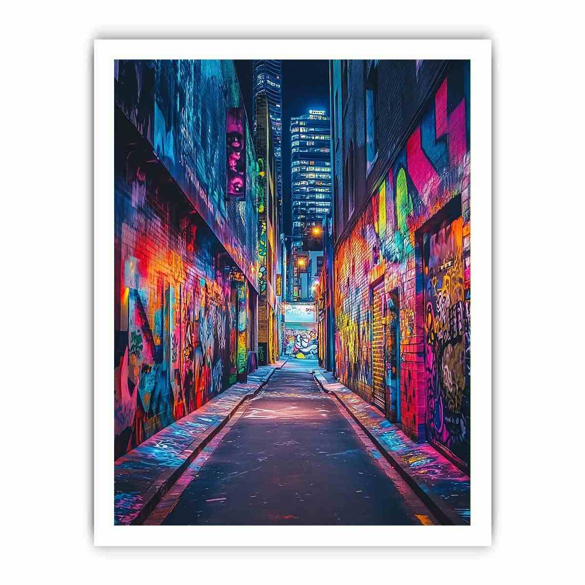 Neon graffiti alley Canvas Print