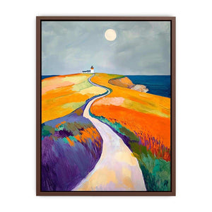 Colorful coastal lighthouse path Canvas Print