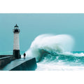 Coastal lighthouse wave Canvas Print