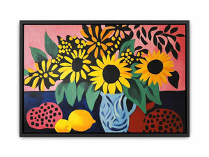 Bold sunflower still life Canvas Print