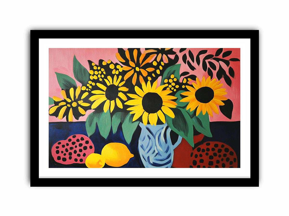Bold sunflower still life Canvas Print
