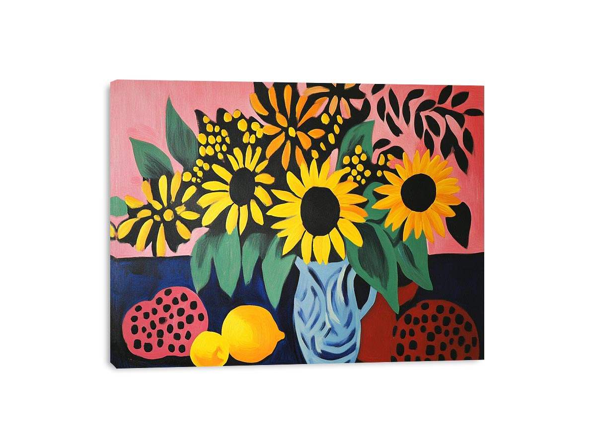 Bold sunflower still life Canvas Print