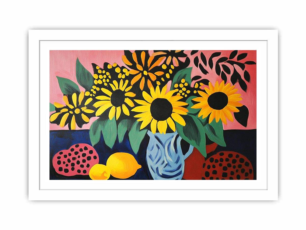 Bold sunflower still life Canvas Print
