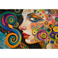 Colourful abstract woman portrait Canvas Print with spirals