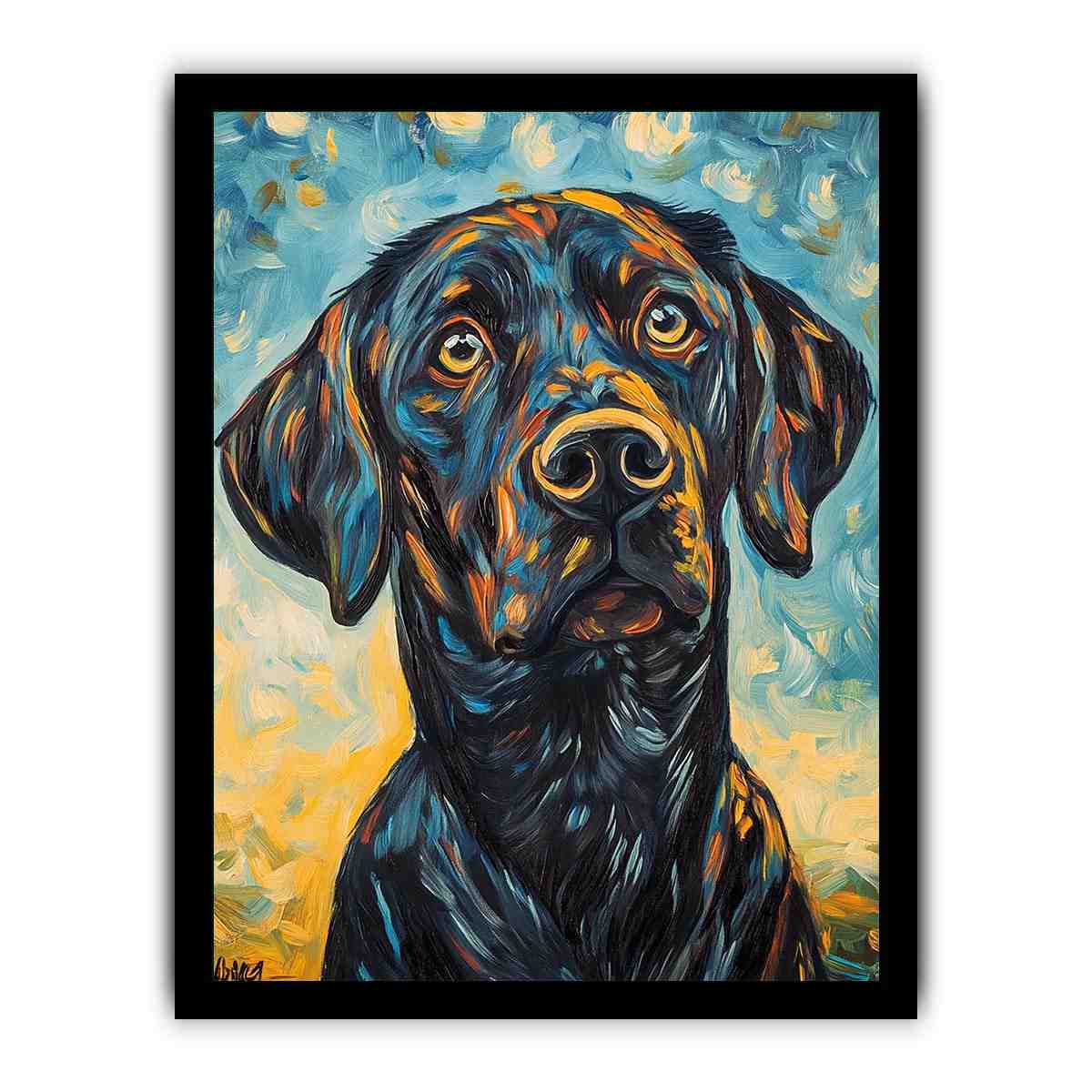 Black Labrador expressionist Canvas Print