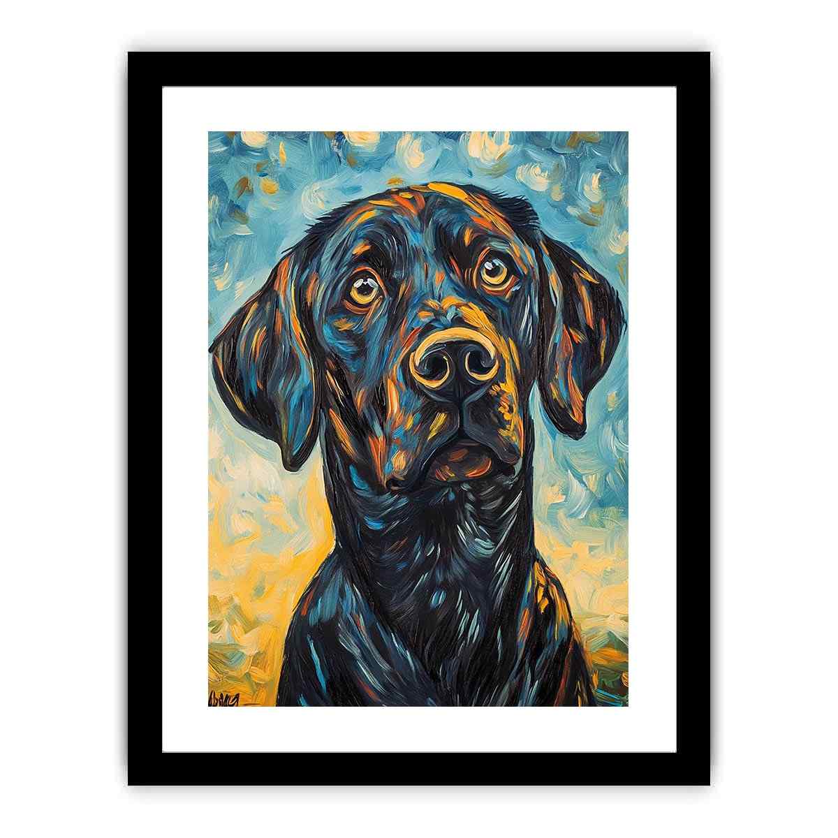 Black Labrador expressionist Canvas Print