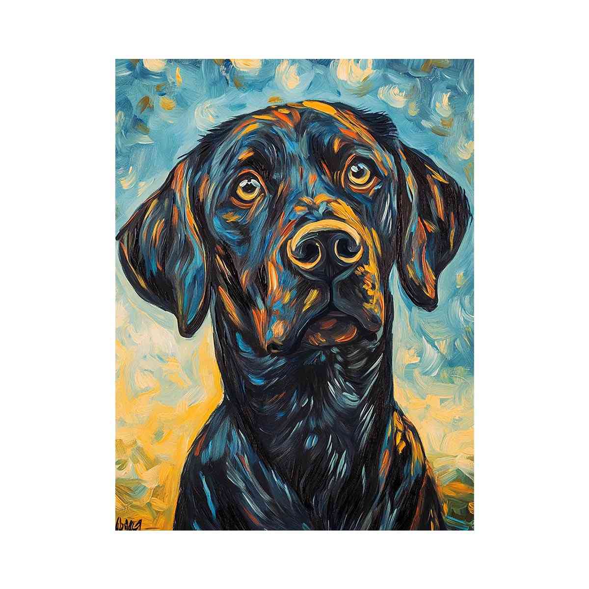 Black Labrador expressionist Canvas Print