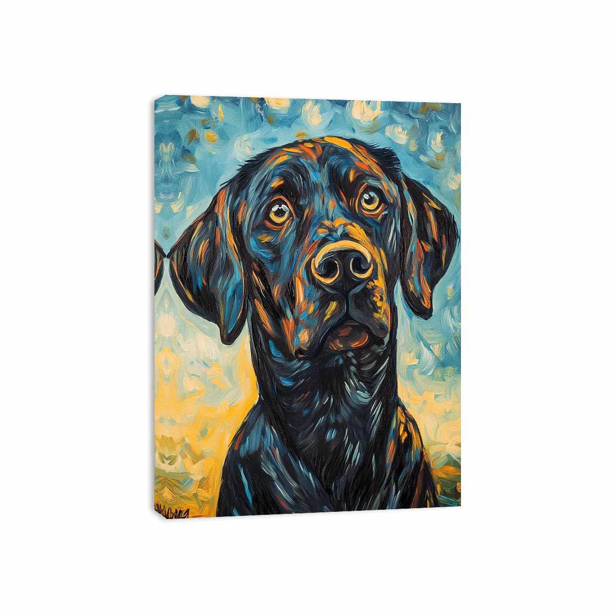 Black Labrador expressionist Canvas Print