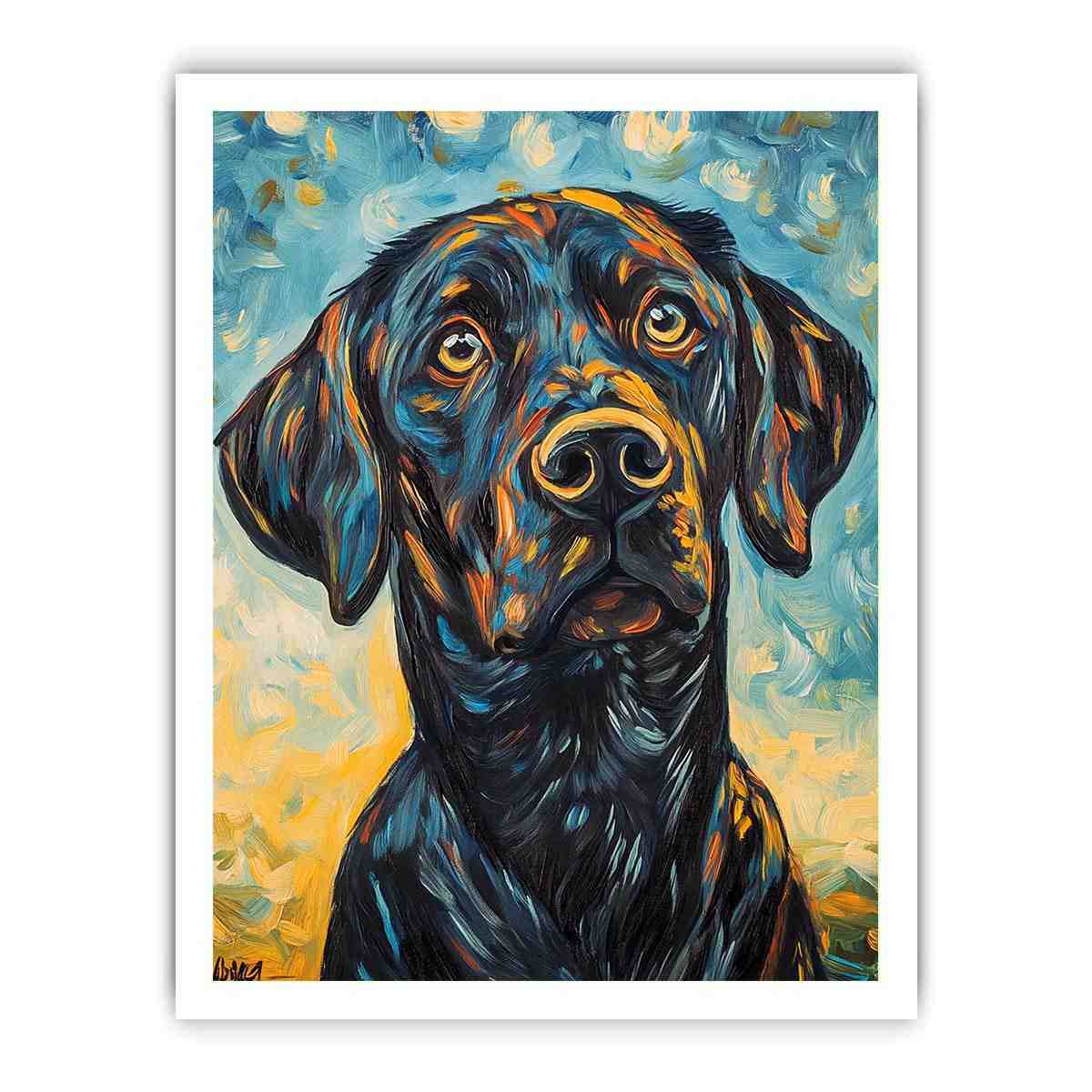 Black Labrador expressionist Canvas Print