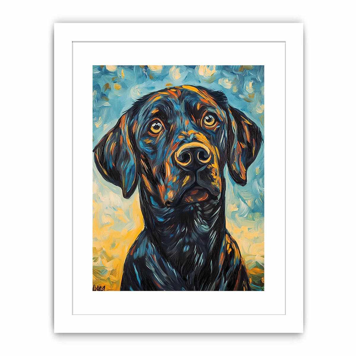 Black Labrador expressionist Canvas Print