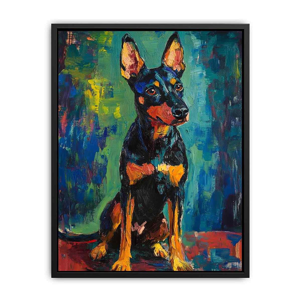 Small black dog expressionist Canvas Print