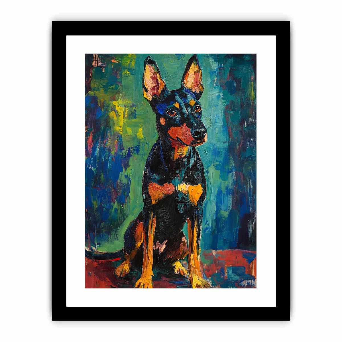 Small black dog expressionist Canvas Print
