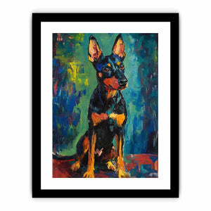 Small black dog expressionist Canvas Print