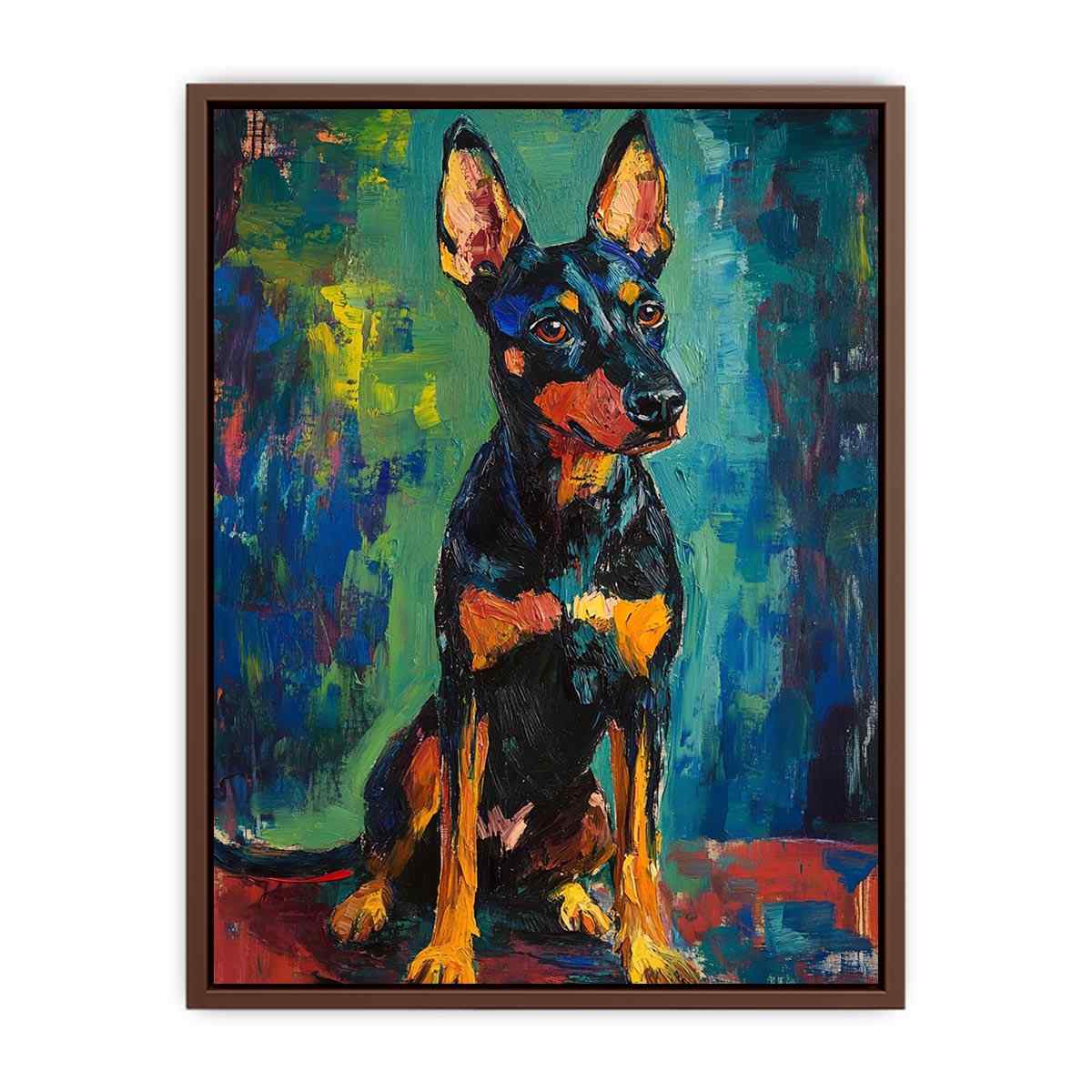 Small black dog expressionist Canvas Print