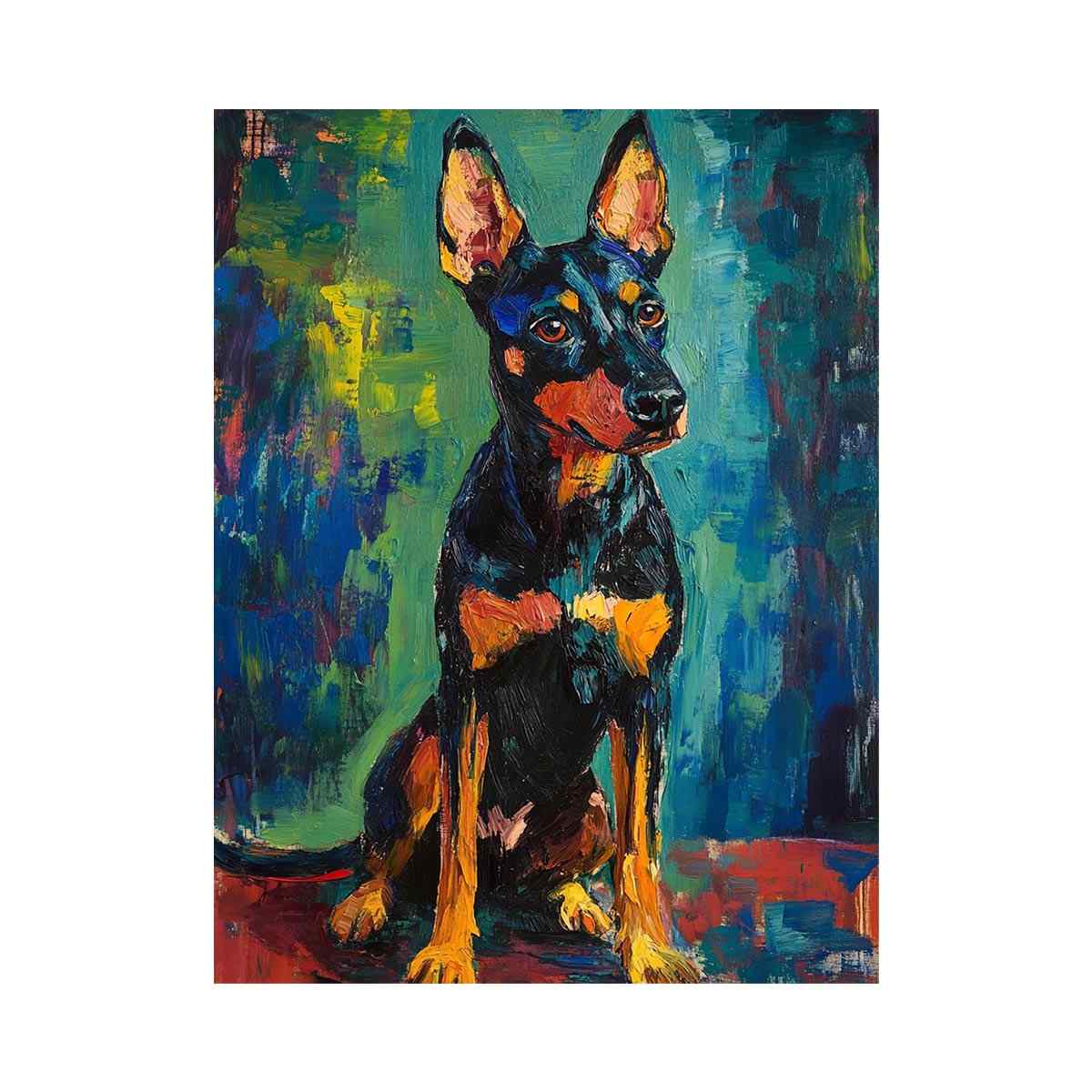 Small black dog expressionist Canvas Print