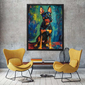 Small black dog expressionist Canvas Print