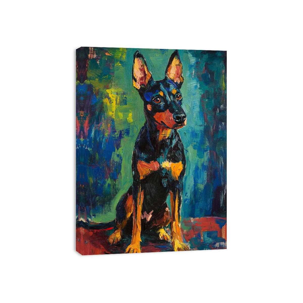 Small black dog expressionist Canvas Print