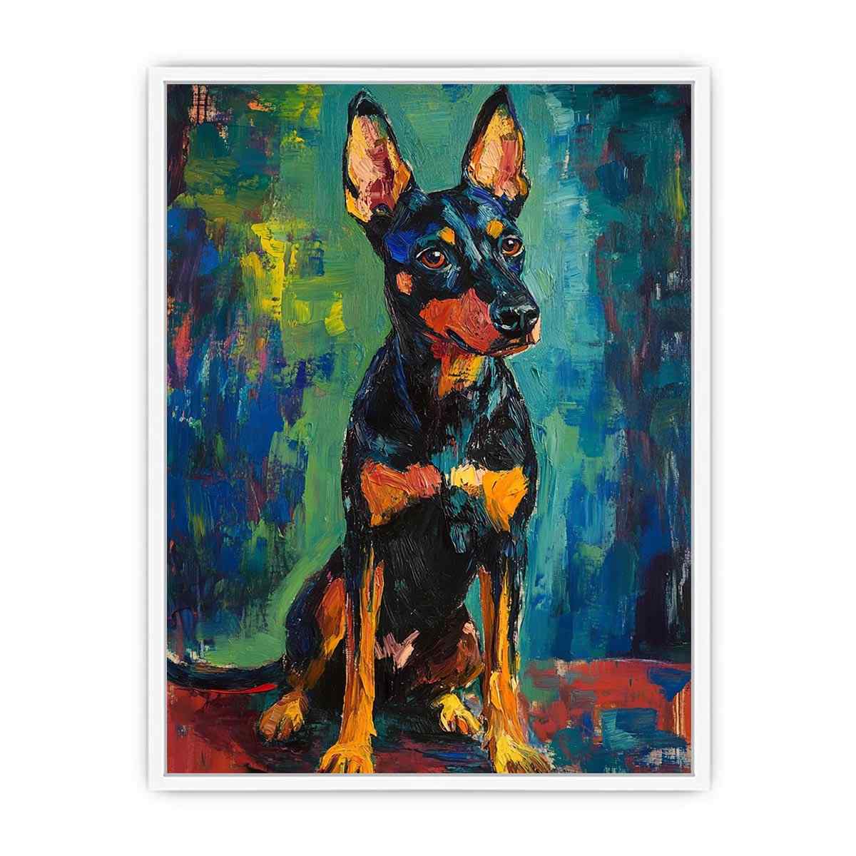 Small black dog expressionist Canvas Print