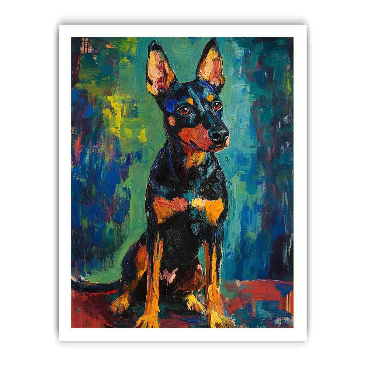 Small black dog expressionist Canvas Print