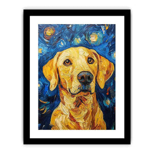 Yellow Labrador starry night Canvas Print