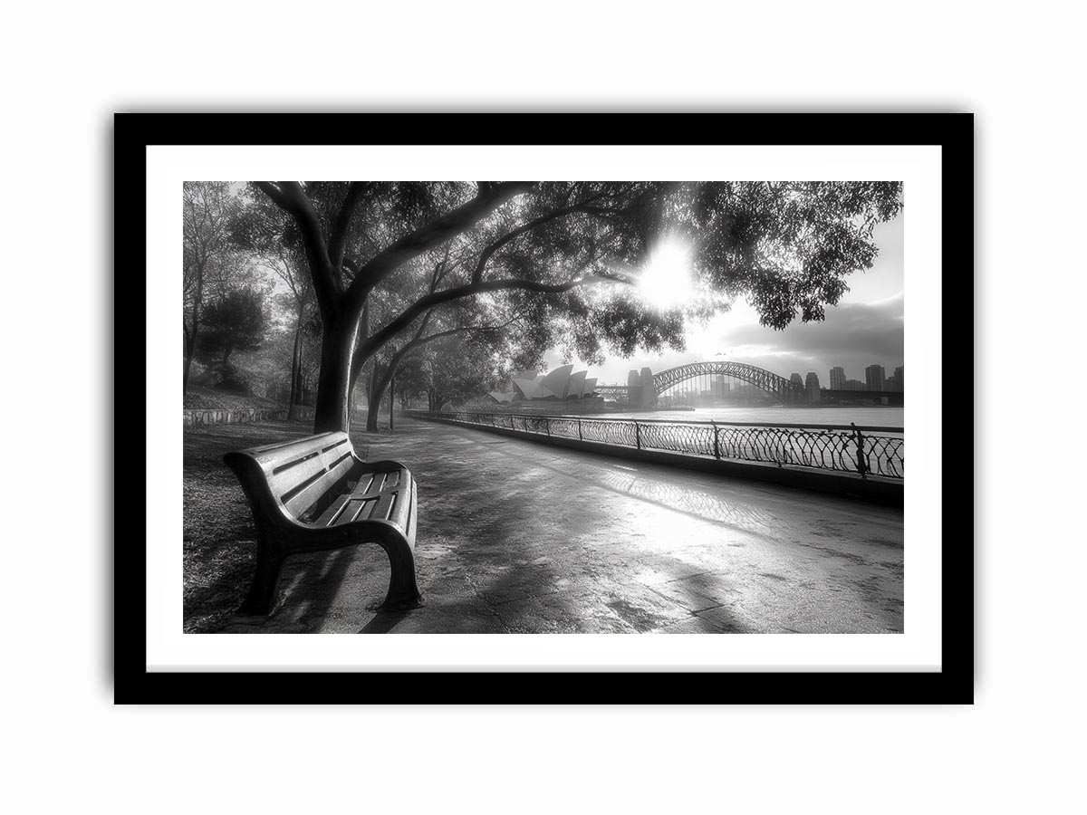 Black and white Sydney harbour