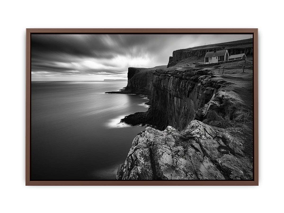 Black and white coastal cliff