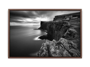 Black and white coastal cliff