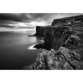 Black and white coastal cliff