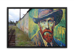 Colorful expressionist portrait mural artwork