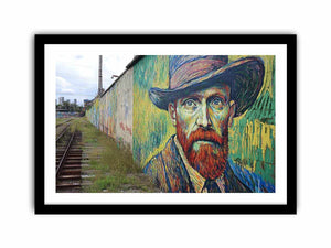 Colorful expressionist portrait mural artwork