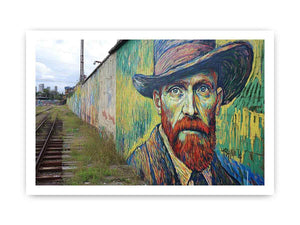 Colorful expressionist portrait mural artwork