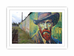 Colorful expressionist portrait mural artwork