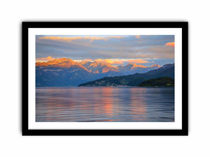 Mountain lake artwork