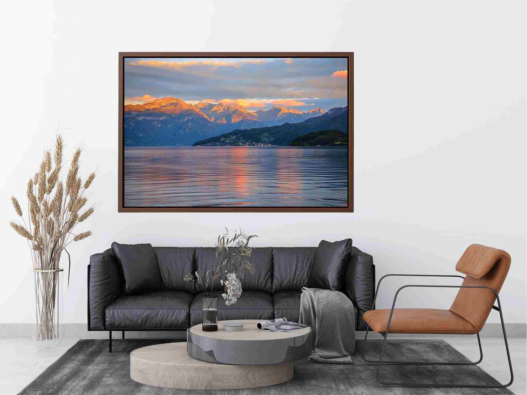 Mountain lake artwork