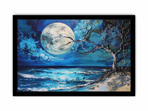 Moonlit ocean artwork