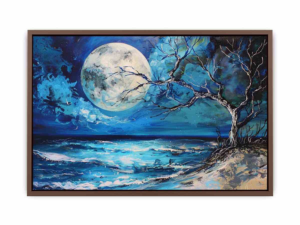 Moonlit ocean artwork